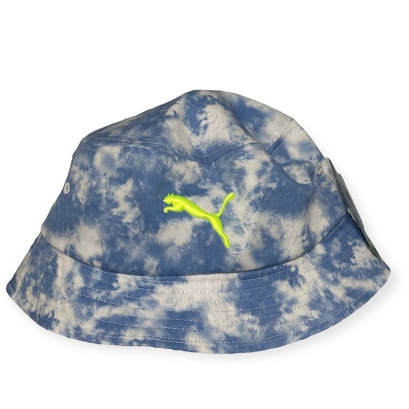 Puma Unisex Juno Blue Tie Dye Bucket Hat NWT - Picture 1 of 8
